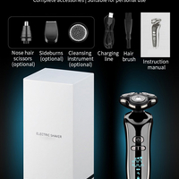 Aparat de ras electric 7 Capete, cu maner lung, Neo™ Blade 3D Samurai®, functie de trimmer, multifunctional, fara fir, incarcare USB, rezistent la apa, 3 lame independente, usor de curatat, sistem 7 in 1, Black-Silver