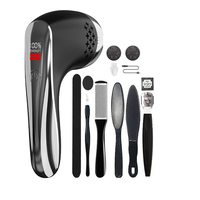Set Aparat Profesional pentru indepartare bataturi Calus EAR Neo™ Foot Polisher Vacuum, cu aspirator, inlatura si pielea uscata, display digital, LED, incarcare USB, 2 role, 2700 rpm, C6497, Negru