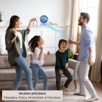 Mini-Drona Interactiva Tip Minge OZN, Boomerang Controlabil Manual, Albastru, Neo™
