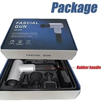 Aparat de Masaj Profesional, cu 4 capete interschimbabile si 6 trepte de intensitate, Neo™ Professional Gun®, pentru dureri musculare, reumatice, anticelulitic, Gri
