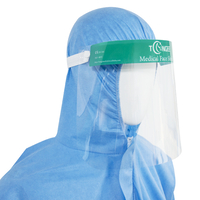 Set 5 Viziere Profesionale de protectie faciala reutilizabile, foarte usoare, comode, din plastic cu suport burete pe frunte, 33x22 cm, Neo Green Guard