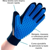 Manusa Runimex® pentru Ingrijire Caini, Pisici, alte Animale de Companie, Indepartare Exces Par, Albastru/ Negru