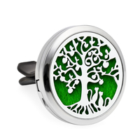 Difuzor auto aromoterapie Neo™ HG863 Tree With Cats, 1 pad burete inclus, cu uleiuri esentiale, eco friendly, otel inoxidabil