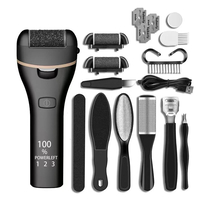 Set Aparat indepartare bataturi si piele uscata Calus Neo™ Foot Polisher v623 MAT, cu display digital, iluminare LED, incarcare USB, capat suplimentar si 3 role microminerale, 3900 rpm, Negru