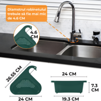 Cosulet de Scurgere Neo™ pentru Chiuveta, Forma de Lebada, Prindere de Baterie, Verde