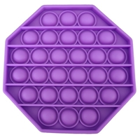 Jucarie antistres din silicon, Push Pop Bubble, Pop It, Neo Toy, forma hexagon, Mov, 12x12x1.5cm