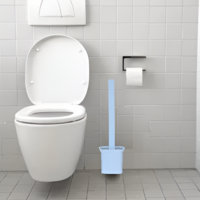 Perie de Silicon pentru Toaleta. cu Suport din Plastic, Aspect Modern, Albastru, Neo™