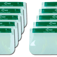Set 10 Viziere Profesionale de protectie faciala reutilizabile, foarte usoare, comode, din plastic cu suport burete pe frunte, 33x22 cm, Neo Green Guard
