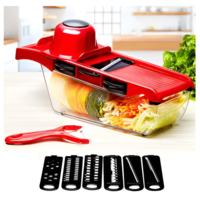 Set Razatoare Neo™ 10 in 1, pentru Taiere si Razuire a Legumelor si Fructelor, Rosu