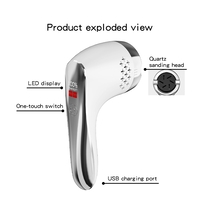 Set Aparat Profesional pentru indepartare bataturi Calus EAR Neo™ Foot Polisher Vacuum, cu aspirator, inlatura si pielea uscata, display digital, LED, incarcare USB, 2 role, 2700 rpm, C6497, Alb