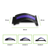 Dispozitiv Ortopedic NEO™ 3in1, pentru Suportul, Intinderea, Masajul si Relaxarea Zonei Lombare, Albastru