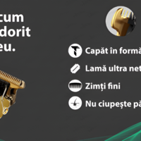 Masina de Tuns Profesionala pentru Barba si Contur, Fara Fir, Cu Lame din Otel Inoxidabil si Incarcare USB, Setari de 1.5mm, 3mm, 6mm si 9mm, Neagra, Neo™