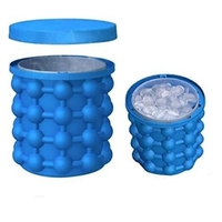 Frapiera Pentru Racirea Bauturilor, Neo™ Ice-Ice-Baby®, din Silicon Fara BPA, Capac Inclus, 120 De Cuburi, 11x11x12cm, Albastru
