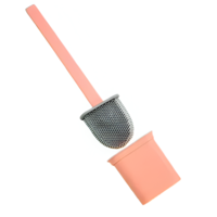 Perie de Silicon pentru Toaleta. cu Suport din Plastic, Aspect Modern, Roz, Neo™