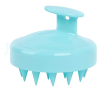 Dispozitiv pentru masaj capilar - Perie din silicon pentru curatarea si samponarea scalpului, tonic capilar, verde