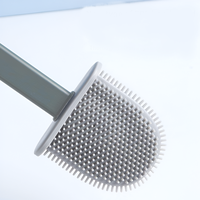 Perie de Silicon pentru Toaleta. cu Suport din Plastic, Aspect Modern, Gri, Neo™