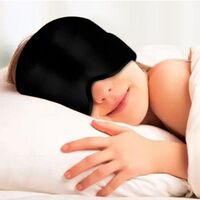 Masca FunDays™ pentru comprese, migrene, dureri de cap, tensiune, terapie rece sau calda, cu gel, marime universala, Negru