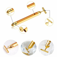 Aparat Masaj Facial Profesional, Neo™ Beauty Energy T Shape Bar, 24K Gold, Efect de Lifting Facial si Revitalizare a Tenului, Anti-Rid