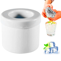 Forma Gheata Pentru Racirea Bauturilor, Neo™ Ice-Ice-Baby®, din Silicon Fara BPA, cu Capac, Alb-Galben