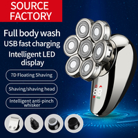 Aparat de ras electric 7D, Neo™ 7 Blade Samurai®, multifunctional, fara fir, incarcare USB, 100% rezistent la apa, 7 lame independente, usor de curatat, sistem 7 in 1, Silver