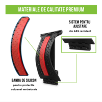 Dispozitiv Ortopedic NEO™ 3in1, pentru Suportul, Intinderea, Masajul si Relaxarea Zonei Lombare, Rosu