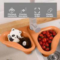 Cosulet de Scurgere Neo™ pentru Chiuveta, Forma de Lebada, Prindere de Baterie, Portocaliu