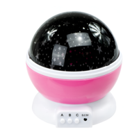 Lampa de Veghe pentru Copii cu Proiectii de Stele si Luna, Functie de Rotatie, Roz, Neo™