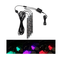 Set 4 lumini ambientale auto, Intensitate reglabila, Interfata USB, Control aplicatie, Multicolor, Neo™