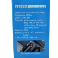 Lampa Solara cu Senzor de Miscare si Panou Detasabil, Negru, Compacta, Rezistenta la Apa, Neo™