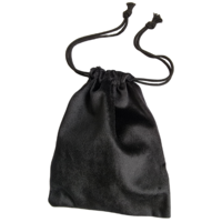 Saculet Premium Neo™ pentru bijuterii, din velur tip catifea cu snur, negru 13x18 cm
