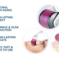 Aparat masaj facial Professional Neo™ Derma Roller Plus pentru regenerarea pielii si reducerea ridurilor si cicatricilor, 540 ace din titan