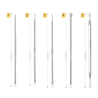 Set 8 pensete pentru extractie puncte negre, comedoane, acnee, ustensile cosmetice din inox, metalic, Neo™ Premium®