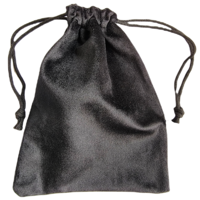 Saculet Premium Neo™ pentru bijuterii, din velur tip catifea cu snur, negru 13x18 cm
