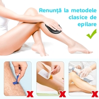Epilator cu Cristale Zenino - Eliminarea Parului prin Frecare, Fara Durere, Unisex, Portabil, IP67, Turcoaz