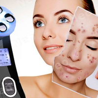 Aparat Profesional de ingrijire faciala prin Rejuvenare cu Fotoni 5 in 1 Neo Photon™, pentru intinerirea pielii, efect anti-rid, tratament Electroporare, RF lumina LED, inchide porii, elimina acneea, albire, pentru fata/gat, stativ incarcare rapida, Negru