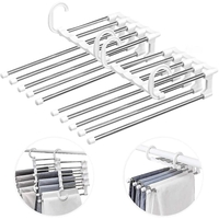 Umeras Pliabil Neo™ Organizator Compact® pentru perechi de pantaloni, cu tije din inox, 48 x 15 cm, Argintiu