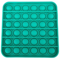 Jucarie antistres din silicon, Push Pop Bubble, Pop It, Neo Toy, forma patrat, Verde, 12x12x1.5cm
