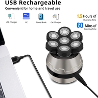 Aparat de ras electric 4D, Neo™ 7 Blade Samurai®, multifunctional, fara fir, incarcare USB, 100% rezistent la apa, 6 lame independente, usor de curatat, sistem 6 in 1, Silver