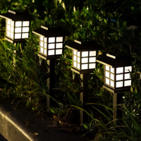 Lampa Solara de Exterior, pentru Gradina, cu Tarus, tip Felinar, Decorativa, Senzor de Lumina, Waterproof, Lumina Calda, Negru, Neo™