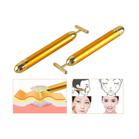 Aparat Masaj Facial Profesional, Neo™ Beauty Energy T Shape Bar, 24K Gold, Efect de Lifting Facial si Revitalizare a Tenului, Anti-Rid