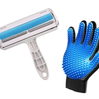 Set Perie cu Rola si barete de cauciuc, Neo™ Pet®, cu compartiment pentru colectarea blanii si parului, utila in Curatarea Parului de Animale, Lavabila Reutilizabila, si Manusa Perie de ingrijire si curatare caini, pisici si alte animale de companie