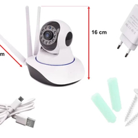 Camera de supraveghere HD cu rotire 360, WiFi, 3 Antene, cu Monitor Bebe Night Vision si Rotire Automata, Neo™ Camy-Cam®