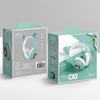 Casti wireless cu urechi de pisica, Neo™ Soundy® pliabile STN-28 Verde Menta