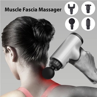 Aparat de Masaj Profesional, cu 4 capete interschimbabile si 6 trepte de intensitate, Neo™ Professional Gun®, pentru dureri musculare, reumatice, anticelulitic, Gri