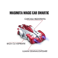 Masina de jucarie Neo™ cu telecomanda Wall Climber, merge pe pereti, rosu/argintiu