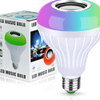 Bec Inteligent cu Difuzor, 12W, E27, Bluetooth, Controlabil prin Aplicatie Android/iOS, LED RGBW si Adaptor de Priza 220V, Neo™