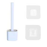 Perie de Silicon pentru Toaleta. cu Suport din Plastic, Aspect Modern, Albastru, Neo™