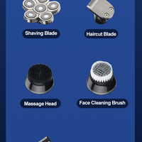 Aparat de ras electric 6D, Neo™ 6 Blade Samurai®, multifunctional, fara fir, incarcare USB, 100% rezistent la apa, 6 lame independente, usor de curatat, sistem 6 in 1, Silver