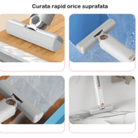 Mop de Mana, Mini-Portabil, cu Sistem de Stoarcere, Burete Absorbant, Multisuprafete si Geamuri, 29.5 x 15.5 cm, Alb, Neo™