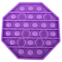 Jucarie antistres din silicon, Push Pop Bubble, Pop It, Neo Toy, forma hexagon, Mov, 12x12x1.5cm